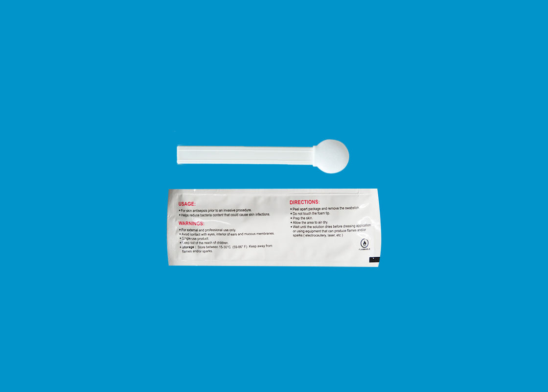 οινόπνευμα ραβδιών 70% πατσαβουρών 6ml CHG και αντισηπτική πατσαβούρα αφρού Prepping δερμάτων 2% CHG